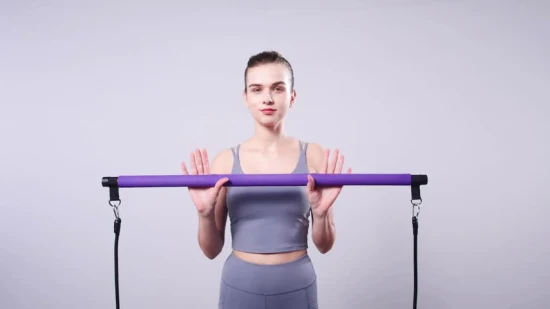 Set di toni yoga portatile unico, kit di barre per esercizi di pilates viola