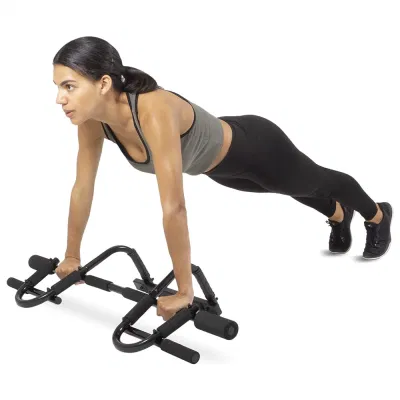 Wellshow Barra per Push Up Supporti per Push Up Supporto per Pull Up in Metallo Inossidabile con Scatola in Gomma Durevole Allenatore da Palestra Integrato per Esercizi a Casa